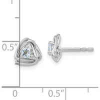 14K White Gold Aquamarine Post Earrings - 0.1 Carat Total Aquamarine Weight by Oro Pregiato
