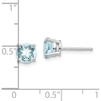 14K White Gold Aquamarine Stud Earrings - 0.75 Carat Total Aquamarine Weight by Monteluci Fine Jewelry