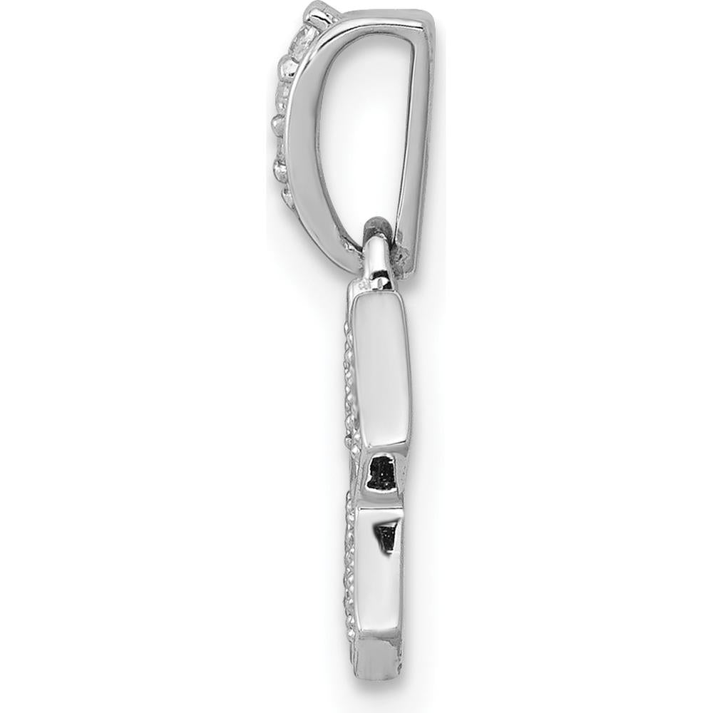 14K White Gold Aquarius Zodiac Pendant with Round Diamonds - 0.07 Carat Total Diamond Weight by Monteluci Fine Jewelry