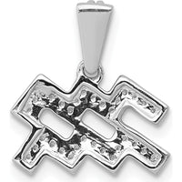 14K White Gold Aquarius Zodiac Pendant with Round Diamonds - 0.07 Carat Total Diamond Weight by Monteluci Fine Jewelry