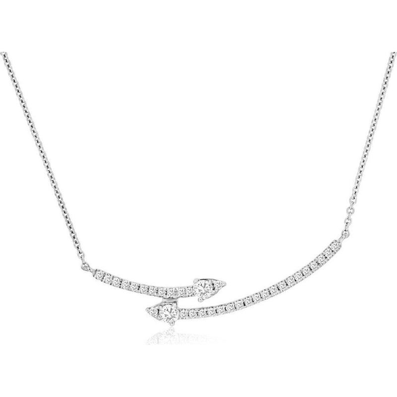 14K White Gold Arrow Necklace with 0.19 Carats Total Diamond Weight