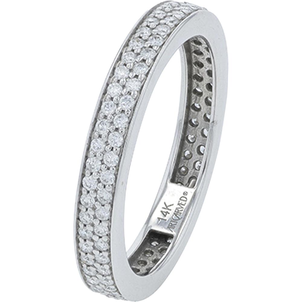 14K White Gold Artcarved 1/2 Carats Diamond Eternity Band