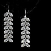 14K White Gold Articulated Drop Earrings with Bezel Set Marquise Lab Diamonds - 3.32 Carats Total Diamond Weight - Covaloro Fine Jewelry