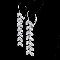 14K White Gold Articulated Drop Earrings with Bezel Set Marquise Lab Diamonds - 3.32 Carats Total Diamond Weight - Covaloro Fine Jewelry