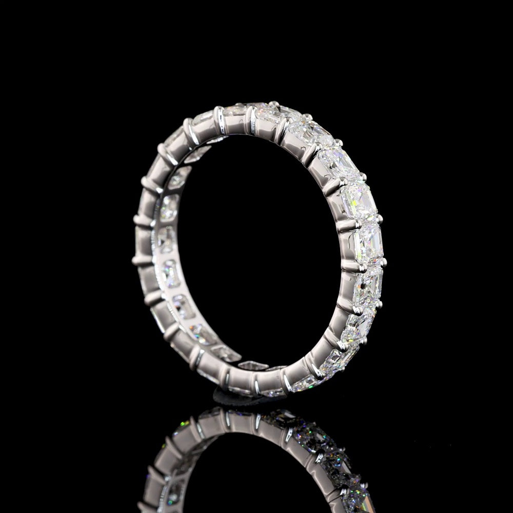 14K White Gold Asscher Cut Lab Diamond Eternity Band - 2.72 Carats Total Diamond Weight - Covaloro Fine Jewelry
