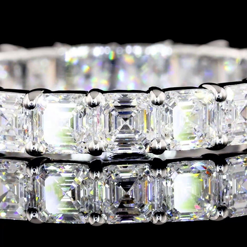 14K White Gold Asscher Cut Lab Diamond Eternity Band - 2.72 Carats Total Diamond Weight - Covaloro Fine Jewelry