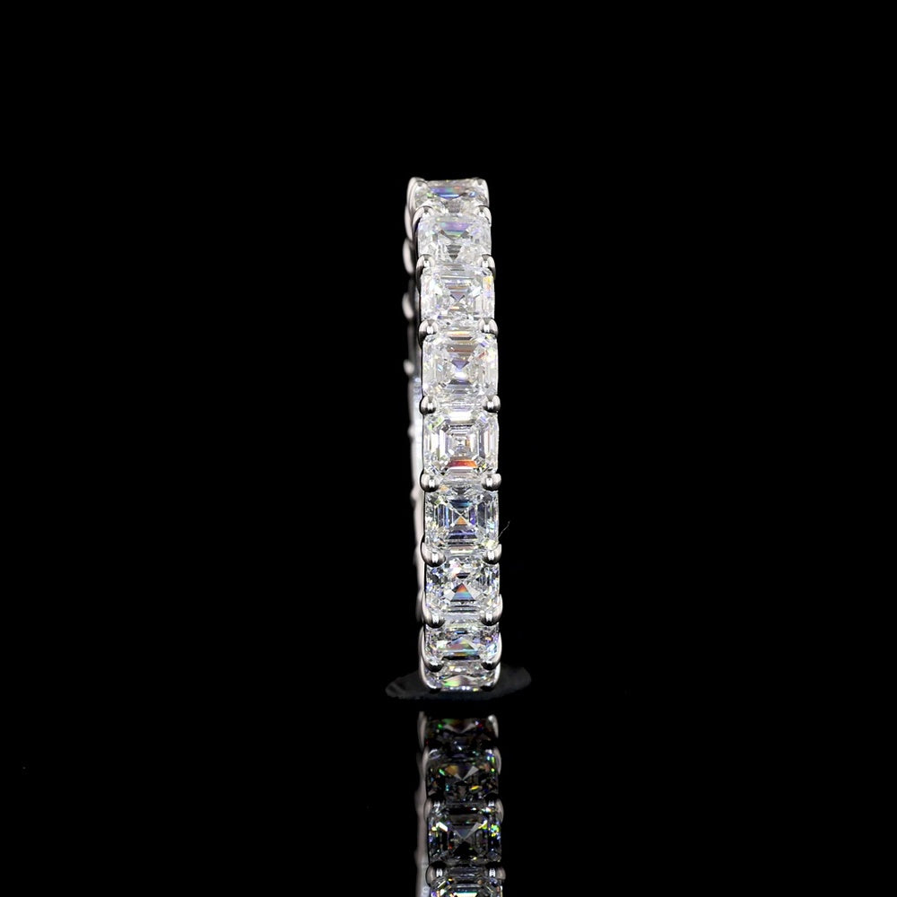 14K White Gold Asscher Cut Lab Diamond Eternity Band - 2.72 Carats Total Diamond Weight - Covaloro Fine Jewelry