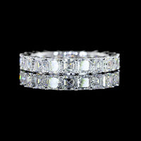 14K White Gold Asscher Cut Lab Diamond Eternity Band - 3.03 Total Carat Weight, 21 Stones, E-F Color, VS Clarity - Covaloro Fine Jewelry
