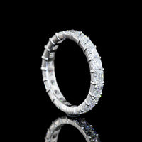 14K White Gold Asscher Cut Lab Diamond Eternity Band - 3.03 Total Carat Weight, 21 Stones, E-F Color, VS Clarity - Covaloro Fine Jewelry