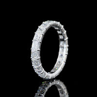 14K White Gold Asscher Cut Lab Diamond Eternity Band - 3.03 Total Carat Weight, 21 Stones, E-F Color, VS Clarity - Covaloro Fine Jewelry