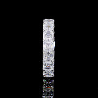 14K White Gold Asscher Cut Lab Diamond Eternity Band - 5.08 Carats Total Diamond Weight, 17 Stones E-F VS Clarity - Covaloro Fine Jewelry