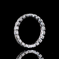 14K White Gold Asscher Cut Lab Diamond Eternity Band with Bezel Setting - 1.21 Carats Total Diamond Weight, 22 Stones - Covaloro Fine Jewelry