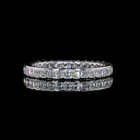 14K White Gold Asscher Cut Lab Diamond Eternity Band with Half Bezel Setting - 1.25 Carats Total Diamond Weight - Covaloro Fine Jewelry