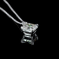14K White Gold Asscher Cut Lab Diamond Solitaire Pendant - 2.00 Carat Total Weight, G VVS2 IGI Certified - Covaloro Fine Jewelry