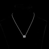 14K White Gold Asscher Cut Lab Diamond Solitaire Pendant with Bezel Setting - F VS1 3.06 Carat Total Weight - Covaloro Fine Jewelry