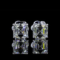 14K White Gold Asscher Cut Lab Diamond Stud Earrings - 2.50 Carat Total Weight with GIA Certification - Covaloro Fine Jewelry