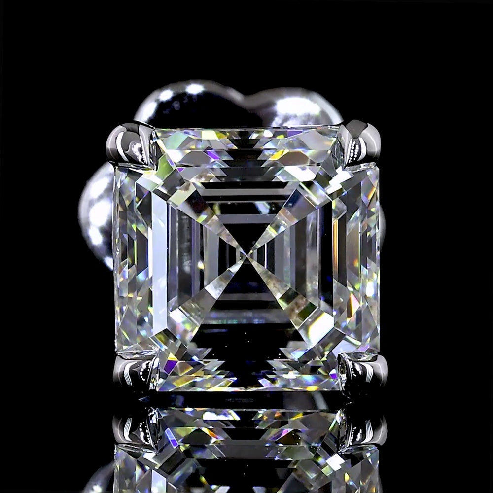 14K White Gold Asscher Cut Lab Diamond Stud Earrings - 2.50 Carat Total Weight with GIA Certification - Covaloro Fine Jewelry