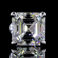 14K White Gold Asscher Cut Lab Diamond Stud Earrings - 4.18 Carat Total Weight, E-F Color VS1 Clarity, IGI Certified - Covaloro Fine Jewelry