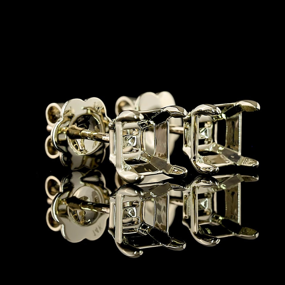 14K White Gold Asscher Cut Lab Diamond Stud Earrings - D VVS2/VS1 2.42 Carats Total Weight (GIA Certified) - Covaloro Fine Jewelry