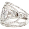 14K White Gold Asymmetrical Diamond Fashion Ring - 1.50 Carat Total Diamond Weight