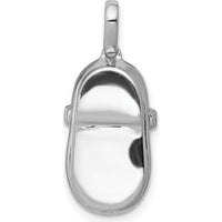 14K White Gold Baby Girl Shoe Pendant with Round Diamonds - 0.03 Carat Total Diamond Weight by Monteluci Fine Jewelry