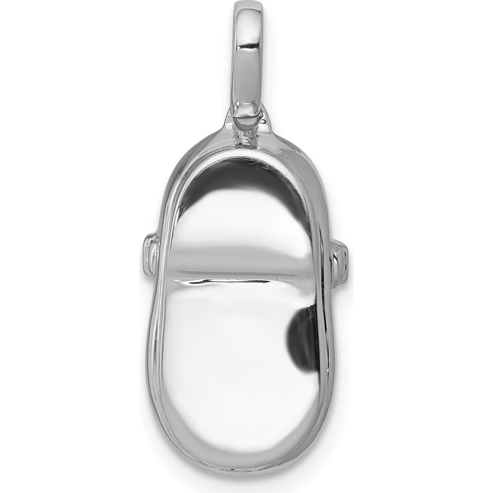 14K White Gold Baby Girl Shoe Pendant with Round Diamonds - 0.03 Carat Total Diamond Weight by Monteluci Fine Jewelry