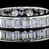 14K White Gold Baguette Cut Lab Diamond Eternity Band - Channel Set with 35 Stones - 1.94 Carats Total Diamond Weight - Covaloro Fine Jewelry