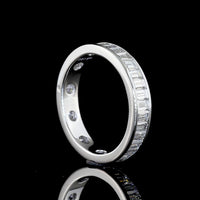 14K White Gold Baguette Cut Lab Diamond Eternity Band - Channel Set with 35 Stones - 1.94 Carats Total Diamond Weight - Covaloro Fine Jewelry