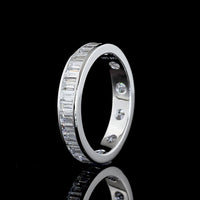 14K White Gold Baguette Cut Lab Diamond Eternity Band - Channel Set with 35 Stones - 1.94 Carats Total Diamond Weight - Covaloro Fine Jewelry