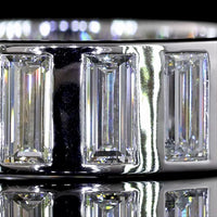14K White Gold Baguette Cut Lab Diamond Eternity Band with Flush Setting - 4.24 Carat Total Weight - Covaloro Fine Jewelry