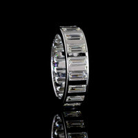 14K White Gold Baguette Cut Lab Diamond Eternity Band with Flush Setting - 4.24 Carat Total Weight - Covaloro Fine Jewelry