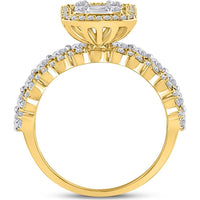14K White Gold Baguette Diamond Bridal Wedding Ring Set - 1.88 Carat Total Diamond Weight