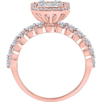 14K White Gold Baguette Diamond Bridal Wedding Ring Set - 1.88 Carat Total Diamond Weight