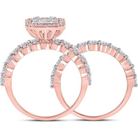 14K White Gold Baguette Diamond Bridal Wedding Ring Set - 1.88 Carat Total Diamond Weight