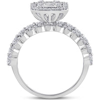 14K White Gold Baguette Diamond Bridal Wedding Ring Set - 1.88 Carat Total Diamond Weight