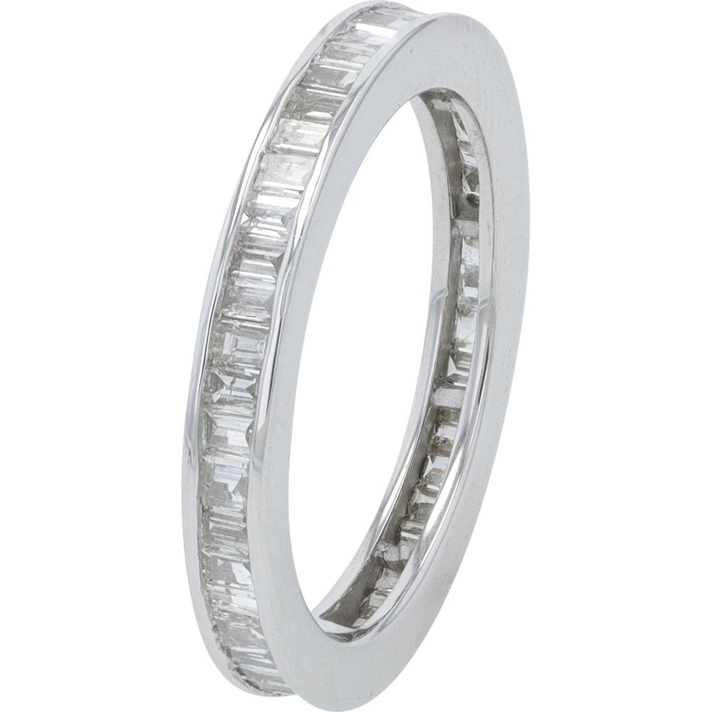 14K White Gold Baguette Diamond Eternity Band - 1.00 Carat Total Diamond Weight