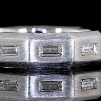 14K White Gold Baguette Diamond Eternity Band with Flush Set East-West Lab Diamonds - 0.99 Carat Total Weight - Covaloro Fine Jewelry