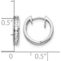 14K White Gold Baguette Diamond Hinged Hoop Earrings - 0.18 Carat Total Diamond Weight by Monteluci Fine Jewelry