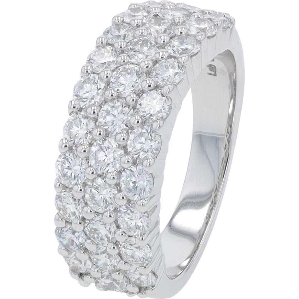 14K White Gold Band with 1.99 Carat Total Weight Prong - Set Lab Grown Round Diamonds