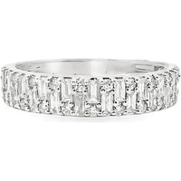 14K White Gold Band with Alternating Baguette and Round Diamonds - 0.76 Carat Total Diamond Weight by Auriventus