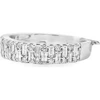14K White Gold Band with Alternating Baguette and Round Diamonds - 0.76 Carat Total Diamond Weight by Auriventus