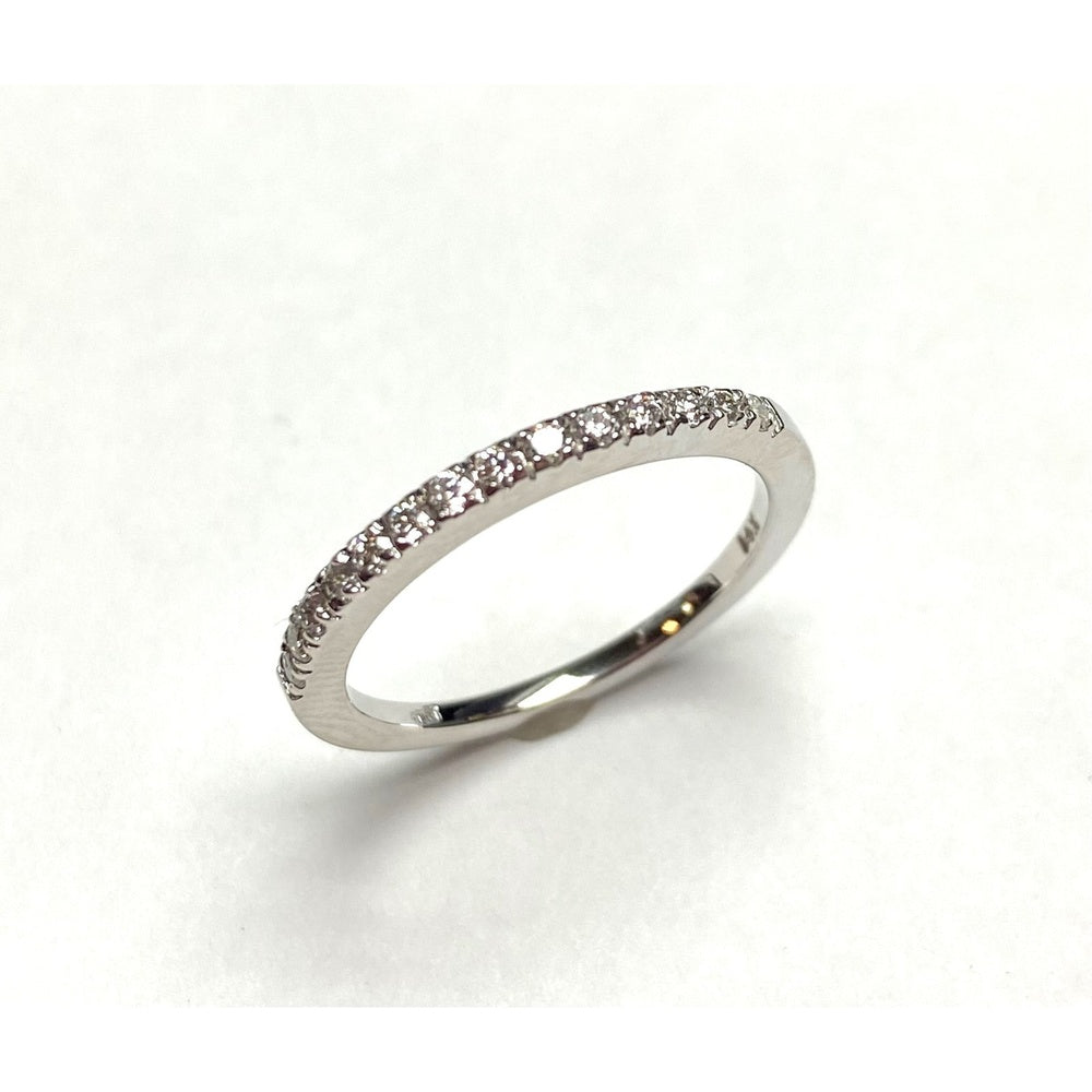 14K White Gold Band with Pave Set Round Diamonds - 0.28 Carat Total Diamond Weight by Auriventus