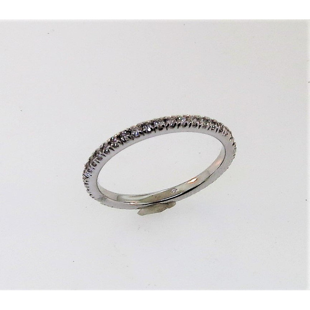 14K White Gold Band with Pavé-Set Round Diamonds - 0.45 Carat Total Diamond Weight by Auriventus
