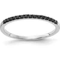 14K White Gold Band with Round Black Diamonds - 0.12 Carat Total Diamond Weight by 0