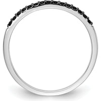 14K White Gold Band with Round Black Diamonds - 0.12 Carat Total Diamond Weight by 0