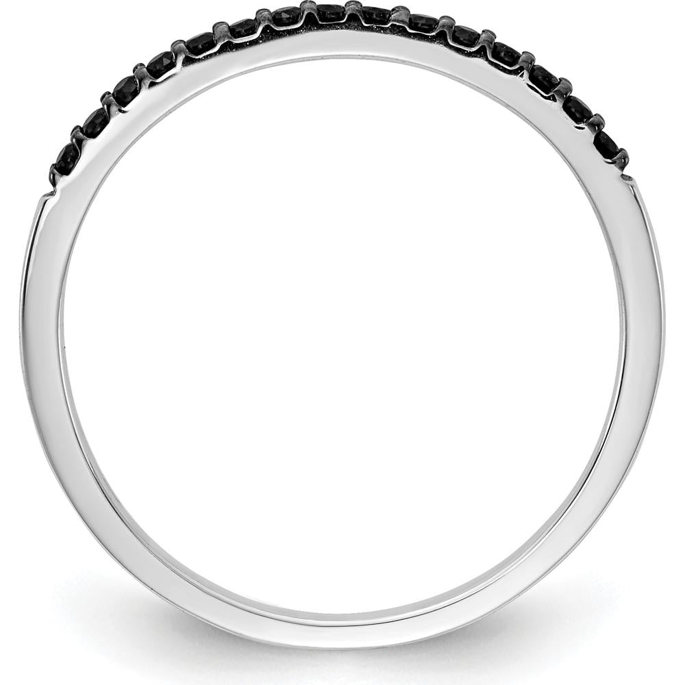 14K White Gold Band with Round Black Diamonds - 0.12 Carat Total Diamond Weight by 0