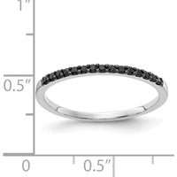 14K White Gold Band with Round Black Diamonds - 0.12 Carat Total Diamond Weight by 0