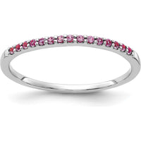 14K White Gold Band with Round Pink Sapphires - 0.12 Carat Total Sapphire Weight by 0