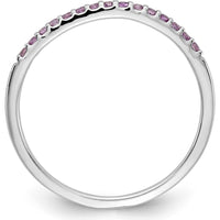 14K White Gold Band with Round Pink Sapphires - 0.12 Carat Total Sapphire Weight by 0