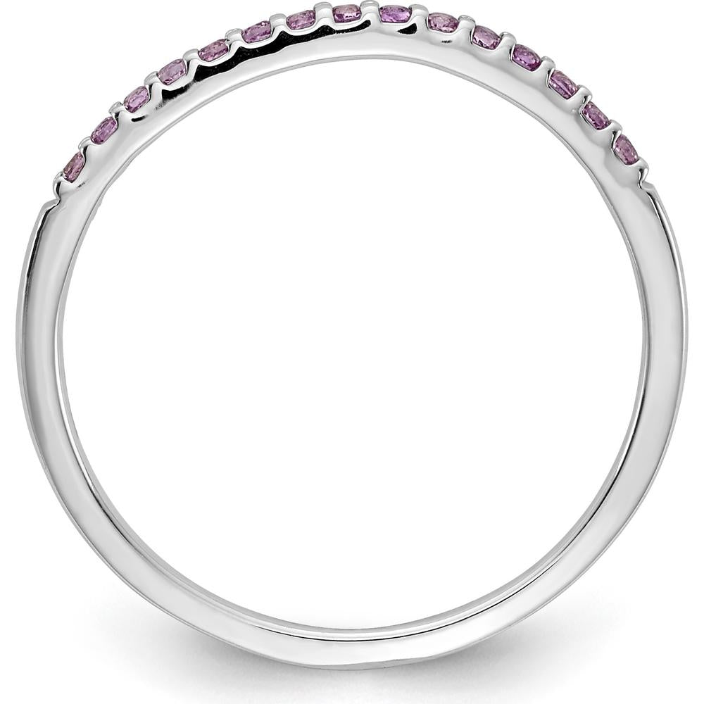 14K White Gold Band with Round Pink Sapphires - 0.12 Carat Total Sapphire Weight by 0